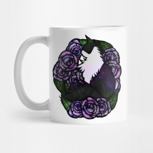 Tuxedo Cat Roses Mug